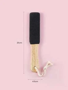 25*4.5cm Beechwood Foot File With Double-Sided 100# Black Silicon Carbide Abrasive, With Hanging Rope, Heat Shrink Coated File Surface - Black - View 6