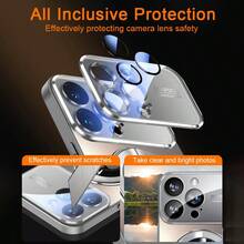 Luxury Magnetic Wireless Charging Case For IPhone 17, Compatible With Magsafe | Design For IPhone 11 12 13 14 15 16 17 Pro Max Air Plus Shockproof Cover Luxurious Titanium Textured Phone Case, Supporting Wireless Charging Function Protective Glass Lens And  Phone Case For IPhone - 灰色 - 查看 3