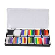 Kit de pintura corporal profesional, pintura corporal realizada por pintores corporales, pintura facial y kit de rayas de arcoíris de 12 colores. - Negro - Ver 8