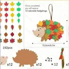 5/8/12 Pack Hedgehog Craft Kit - With Hedgehog And Leaf Designs - Thanksgiving And Halloween Decorations, Multi-Color Felt Art Activity, With Eyes, Nose, Mouth And Antenna, Pre-Cut Patterns And Easy To Assemble, And Gift, Suitable For Children And Teenagers (Without Glue / Easy To Stick Together) - Multicolor - View 10
