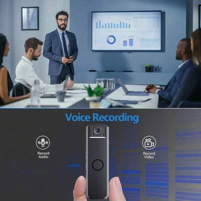 Cámara corporal mini HD 1080P con ángulo de visión de 180° y visión nocturna infrarroja, grabadora de video digital portátil con estabilización de imagen digital, batería de polímero de litio recargable por USB, almacenamiento en tarjeta TF en formato AVI para uso en exteriores/interiores en múltiples escenarios