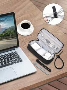 1pc Electronic Accessories Travel Organizer Bag, Multi-Layer Digital Storage Pouch With Zipper Closure, Portable Electronics Accessories Organizer Suitable For Charging Cables, External Hard Drive And Power Bank, Ideal For Business Travelers, Digital Nomads, Students And Tech Enthusiasts, External Hard Drive Travel Case (Zipper Color Random) - Multicolor - View 6