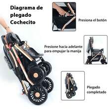 Carriola De Bebé Multifuncional Ligero Y Plegable Para Bebé 0-24 Meses - Negro - Ver 4