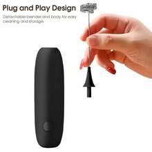 手持式电动奶泡器（不含电池），搅拌器，奶泡器，烘焙工具，不锈钢打蛋器，适用于制作咖啡奶泡、威士忌鸡尾酒、拿铁、卡布奇诺、星冰乐、抹茶和热巧克力 - 彩色 - 查看 8