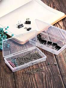 1pc/5pcs Transparent Plastic Storage Box With Hinged Lid - Suitable For DIY Crafts, Jewelry, And Small Items. Snap Closure, Stackable, Convenient Storage, Jewelry Box, Home Storage, Storage Container, Bottle Display Box - Clear - View 5