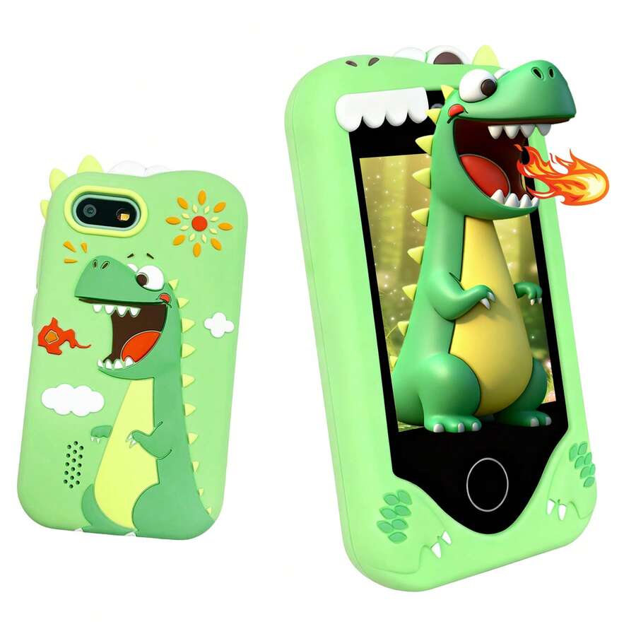 2.8 Inch Kids Toy Smartphone, Dual Camera Touch Screen Phone With Silicone Case And Lanyard, Music Game Player, Perfect Gift For 3-10 Years Old Children For Outdoor Camping