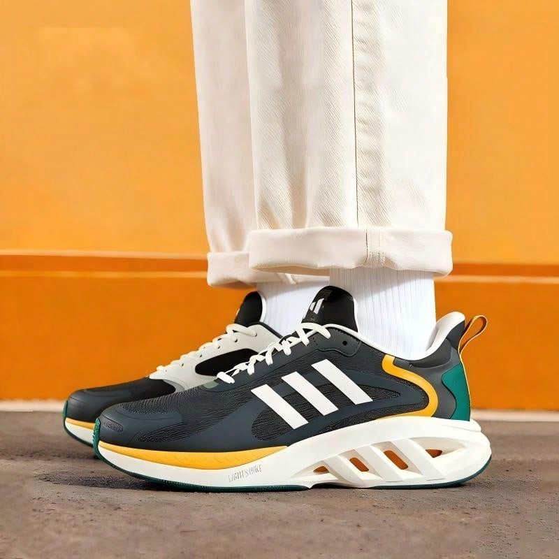 Adidas Unisex Retro Durable Casual Running Shoes - Dark Green - View 1