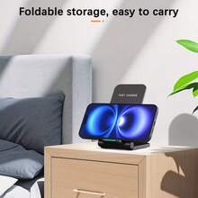 15W无线充电板，兼容 16/15/14/13/12/11 Pro/XR/8/X/XS Max，感应式快速充电底座，适用于办公室、宿舍和家庭使用。