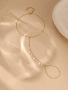 1件925纯银经典吊坠，镶嵌立方氧化锆，可连接指环手链，精美首饰，适合女性日常、约会、度假、婚礼、派对、节日等场合佩戴，是馈赠佳品。 - 金色 - 查看 2