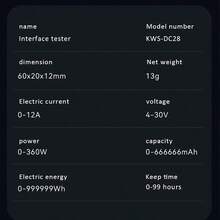 KWS-DC28 Charging Tester, Supports 12A High Current DC5525 Interface, Voltage Meter, Power Meter - Black - View 3