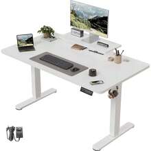 Devoko Gunji 120/140/160cm Height Adjustable Desk With Monitor Stand, Ergonomic Desk For Home Office, Office Table - 查看 11