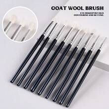 9支装100%山羊毛高光刷眼影晕染刷轮廓高光塑形化妆刷锥形美妆工具，粉底刷，遮瑕刷，腮红刷，修容刷，腮红刷，古铜粉刷，散粉刷，粉底刷，腮红刷 - 彩色 - 查看 8