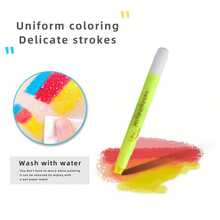 6/12pcs Neon Bright Gel Highlighter Pens No Bleed Through, No Smear, For Journaling, Study - Multicolor - View 6