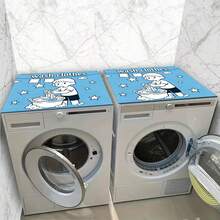 Luckybutterfly 1pc Vintage Laundry Graphic Washing Machine & Dryer Top Cover Pad, Silicone, Anti-Slip Washer Dust Cover, Kitchen Accessory, Suitable For Laundry Room, Bathroom, Home Decor And Room Decoration - Multicolor - View 10