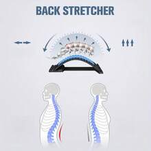 Relajador de columna - Dispositivo de estiramiento de cintura, herramienta de estiramiento de cuello y espalda, accesorio de soporte de yoga, masajeador lumbar ajustable en altura para el hogar y la oficina - Multicolor - Ver 8