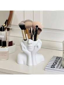1pc Human-Shaped Desktop Storage Box - Multifunctional Pen Holder And Makeup Brush Holder | Cute Desktop Organizer, Suitable For Home And Office