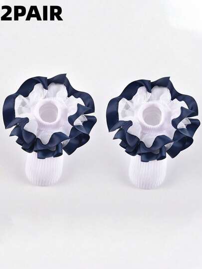 2双儿童双层蕾丝公主芭蕾舞袜