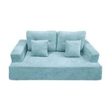 Sofá de Piso "Nube" 2-3 Plazas (180cm) - Sofá Cama Comprimido de Espuma Alta Densidad, Color Verde Menta (Sin Armado) - verde menta - Ver 9