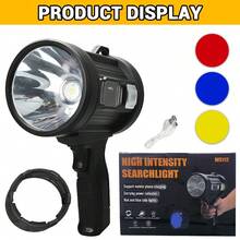 Rechargeable Spotlight, 1000,000 Lumens Handheld Hunting Flashlight Led Spot Light With Cob Light And Solar Panels For Camping - Black - View 3