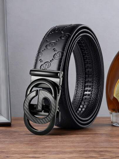 男士合金自动扣皮带，轻盈奢华，时尚高端，商务腰带，47英寸，牛仔裤腰带。适合派对聚会和办公室通勤穿着，经久耐用——是节日和纪念日送给男友、父亲和家人的完美之选。