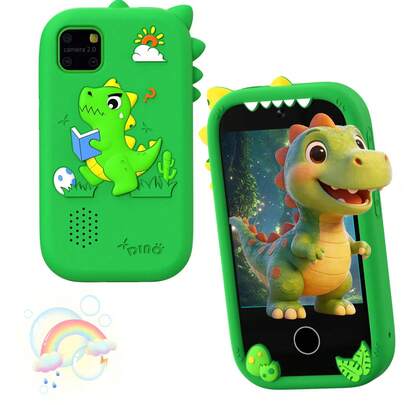 2.8英寸触摸屏儿童智能手机，适合3-10岁男孩，男孩学习玩具手机，配备双摄像头、游戏和音乐播放器。