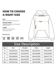 Men's Y2K Hoodie Hip Hop Spider Web Lettering Printed Sweatshirt - Black 1 - View 5