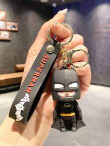 1pc Cartoon Batman Keychain, Superman Bag Accessory, Superhero Batman Keychain Bag Charm, Gift For Boys Girls, Party Costume Accessory, Party Favor, Birthday Holiday Party Gift - Multicolor - View 15