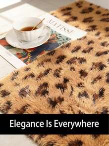 1 pieza Alfombra de peluche con estampado de leopardo, suave y cómoda, adecuada para sala de estar, cocina, dormitorio, baño - Multicolor - Ver 4