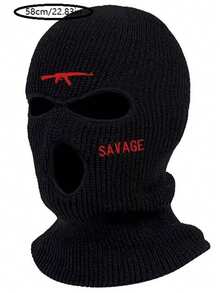 1个男女通用拉法帽滑雪面罩，适合日常使用、户外运动、徒步旅行、骑行 - 1件黑色 - 查看 3