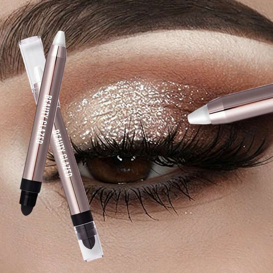 1 件装双头荧光眼影笔、珍珠光泽轮廓和亮眼影棒，适合休闲日和假日 - 彩色 - 查看 1