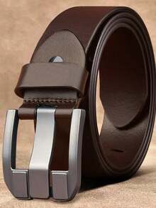 1条男士时尚高档商务休闲宽扣皮带，简约设计，适合夏季、学校、商务、送给男友、丈夫、父亲节等各种场合，日常、时尚、青少年、户外、度假、运动、旅行、波西米亚风格、秋冬季配饰，适合青少年、男士、休闲、户外、运动、度假、毕业礼物、生日、日常穿着 - 彩色 - 查看 3