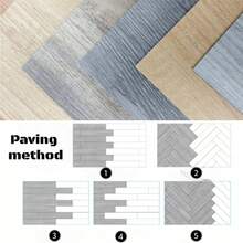 10pcs 15X40cm Wood Grain Self-Adhesive Wall Stickers, DIY Applicable For Living Room, Bedroom, Home Office Decor - 40x15cm - 10pcs - View 12