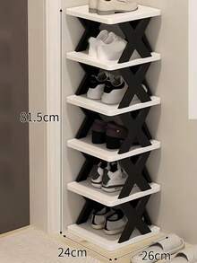 Stackable Vertical Shoe Rack, Shoe Organizer Rack, Jewelry Display Stand, Makeup Storage Shelf For Entryway, Closet, Hallway, Bathroom, Bedroom, Dorm, Home Decor, Bathroom Decor, Storage, Back To School Supplies - Multicolor - View 10