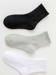 3双纯色儿童袜子，适合返校季和整个季节 - 彩色 - 查看 8