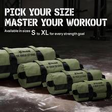 Sandbags For Working Out, Adjustable Sand Bags For Weight Training With Handles - ArmyGreenL50125Lbs - View 7