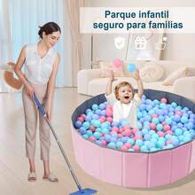 Alberca de Pelotas para Bebe, Piscina de Pelotas para Bebe de Tela Oxford de Doble Capa, Corral Plegable para Bebe, con Bolsa de Almacenamiento, 100 * 30cm, Regalo Ideal para Niños y Niñas - Rosa - Ver 5