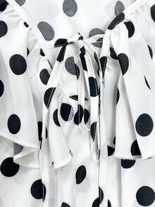 女士梭织抽绳长袖衬衫，适合春秋季度假穿着 - 白色 - 查看 5