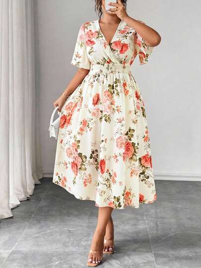 red and cream dress Daphney Plunge Mini Dress Red | Cream | Red | Cream | Womens