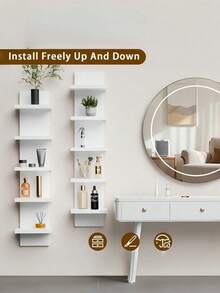 Kệ góc nhiều tầng, kệ treo tường, giá đựng đồ gắn tường, làm bằng chất liệu PVC, dễ lắp ráp, kệ treo tường nhiều tầng, thích hợp cho phòng ngủ, phòng tắm, nhà bếp, văn phòng, phòng khách, phòng ngủ, giá sách, v.v. - Nhiều màu - Xem 7