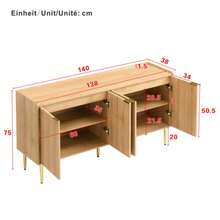 Modern And Simple Dining Cabinet, Dining Room Cabinet, 140L X 38W X 75H (Cm) - Khaki - View 5