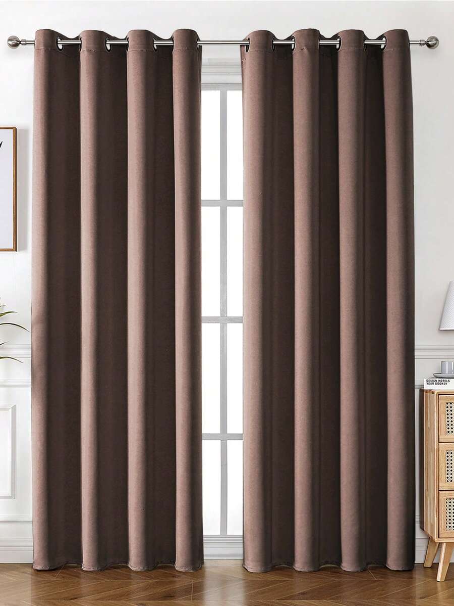 1件纯色涤纶窗帘，遮光窗帘，停电时可遮蔽房间光线，隔热窗帘，适用于厨房、餐厅、客厅、卧室