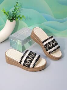 Dép thời trang cho bé gái, sandal đế xuồng cao gót kiểu dáng giản dị, dễ thương cho mùa xuân và mùa hè. - màu đen - Xem 6