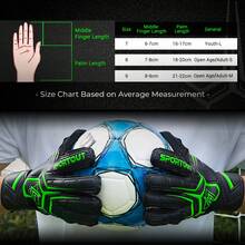 4mm Latex Goalkeeper Gloves With Finger Protection, Breathable Football Goalkeeper Gloves - Black and Green - View 2
