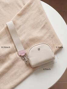 Dual Pouch Wristlet Wallet Fashion Keychain Wristlet Bag Cards For Women Men, Cash & Coins, Detachable Keychain & Card Holder, Stylish & Portable For Everyday & Sports Use Travel Wallet Coin Wallet Christmas Gifts, Holiday Gifts - 粉紅白色 - 查看 5