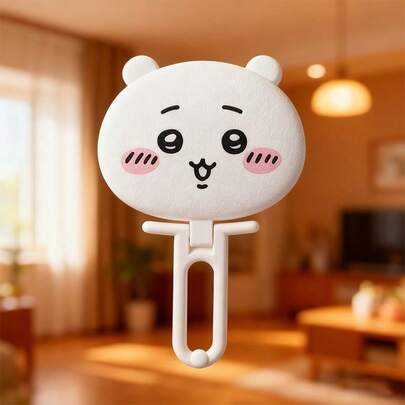 Miniso Gương cầm tay 3D hình Chiikawa dễ thương, chất liệu PP mịn, hình đầu Chiikawa 3D, thiết kế gập gọn có khóa cài, gương trang điểm di động và gương trang trí túi xách (1 chiếc)