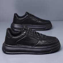 Zapatos deportivos de moda de primavera para mujeres, zapatos de cuero de exterior con suela gruesa que aumentan la altura, zapatos casuales para correr, zapatos versátiles y transpirables - Beis - Ver 5