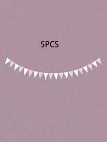 1 件 4 米银色闪光三角形拉旗，适用于生日派对、派对装饰、节日装饰、横幅、圣诞节