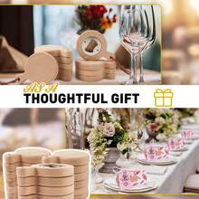 24 Pcs Bulk Bamboo Wooden Bottle Openers, Fridge Magnetic Beer Opener With Lanyard, 2.5" Magnet Refrigerator Sticker Coaster Gift For DIY Decoration, Beer Lover, Wedding, Bar, Party - 原木 - 查看 3