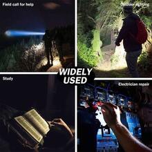 Rechargeable Spotlight, 1000,000 Lumens Handheld Hunting Flashlight Led Spot Light With Cob Light And Solar Panels For Camping - Black - View 2