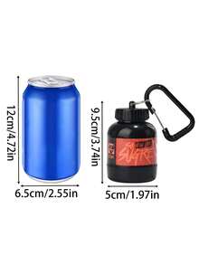 1个100毫升/3.51盎司蛋白粉药瓶，便携式水瓶，适用于户外健身、登山等运动，迷你便携式粉末饮具，带钥匙扣，便携式钥匙扣，适合节日派对、夏季、父亲节、母亲节等场合，健身粉末盒迷你装